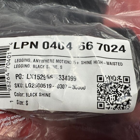 BNWT Fabletics Anywhere Motion365+ Shine High Waisted Legging, Black Shine, Smal - Picture 7 of 7